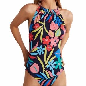 Boden One Piece Low Back Twist Swimsuit